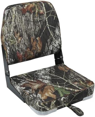 ERGOSEAT Folding Boat Seats Padded Camo Fishing Boat Chair with Backrest Marine Bass Jon Boat Seat