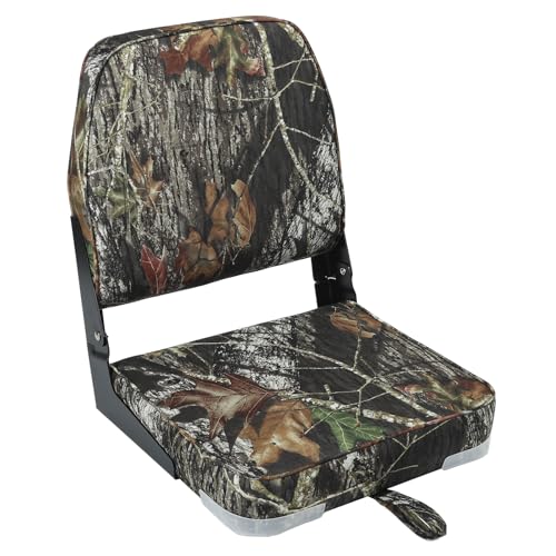 ERGOSEAT Folding Boat Seats Padded Camo Fishing Boat Chair with Backrest Marine Bass Jon Boat Seat