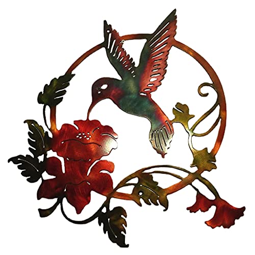 Duiaynke Decoración de pared de animales de metal para valla, jardín, dormitorio, interior o exterior, adorno de fondo de puerta delantera (oscuro)