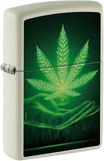 Zippo Lighter Color blanco Cannabis 60006900 Glow in The Dark Green