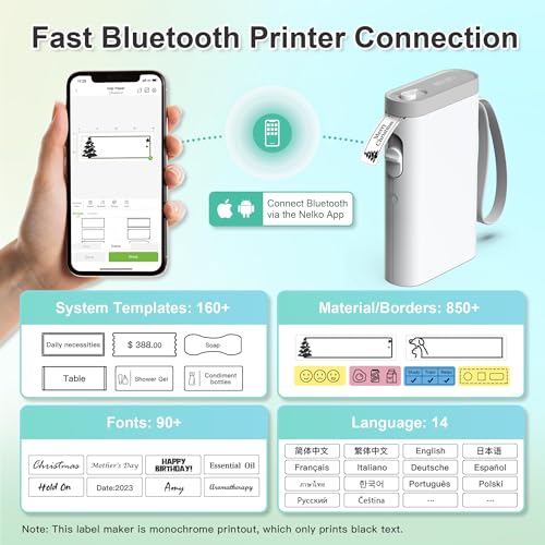 Nelko P21 Bluetooth Label Printer, Wireless Mini Label Makers thumb #1