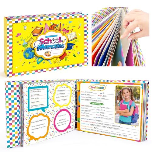 PraxiKidy Large School Memory Book Keepsake Photo Album Scrapbook for Kids by PraxiKidy - Used condition - US$16.73