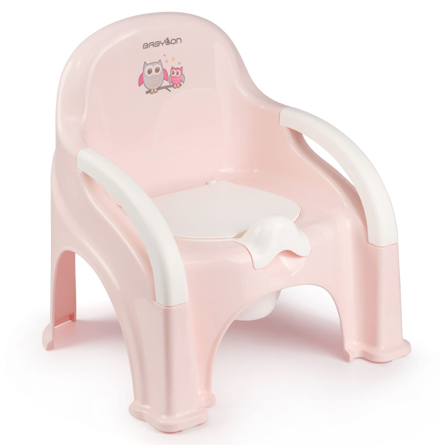 BABYLON Vasino per bambini con coperchio Premier anti scivolo Vasino per bambini wc, colore: rosa