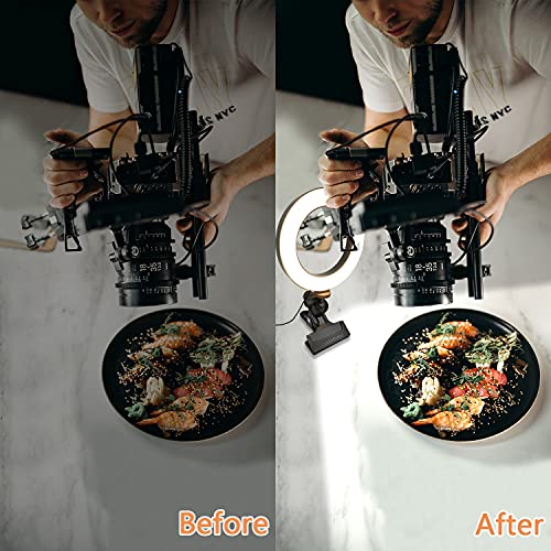 Ringlicht Laptop, POTOK 6.3" Videokonferenz Licht Ring Light mit Stativ und Clip für YouTube Live-Stream Selfie Portrait Volg Schminken – Bild 7