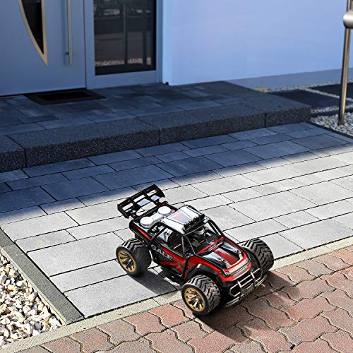 SGILE Remote Control Car with 2 Battery, Gift for 6-12 Years Old Kids, 1:16 15KM/H RC Drift Race Crawler Car Toy, Red - Thumbnail 2