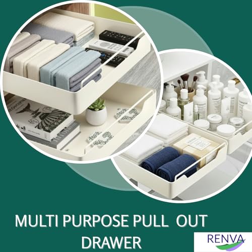 Image of RENVA Pull Out Cabinet Organizer for Kitchen,Pull Out Drawers for kitchen Cabinets,Sliding Drawers for Cabinets Heavy Duty Roll Out Shelf Storage For Kitchen,Bedroom Office