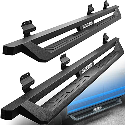 YITAMOTOR Drop Running Boards Compatible with 2015-2025 Ford F-150 SuperCrew Cab, 2017-2024 Ford F-250 F-350 Crew Cab, Off-road Side Steps, Black Powder Coated Nerf Bars