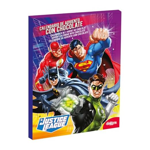 Dekora - Calendario Adviento Chocolate | Calendario de Adviento Infantil Liga de la Justicia - 50 g
