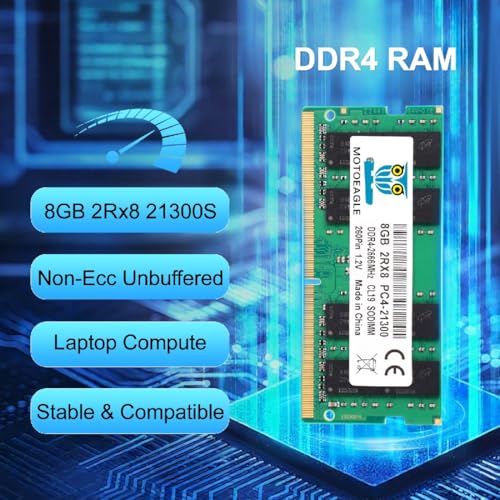 Image of 16GB (2X8GB) DDR4 2666MHz PC4-21300 PC4-2666V 2RX8 CL19 SODIMM 1.2V 260-Pin Non-ECC SO-DIMM Laptop Notebook RAM Memory Module