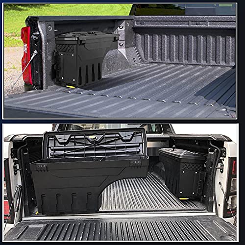 Koxuyim Truck Bed Storage Box | Lockable Swing Case Fits | Fits Sierra 2008-2018 Chevy/Gmc Silverado/Sierra 1500-3500 Drivers Side Waterproof Abs Wheel Box 6.6 Gal/20 L #TOP1