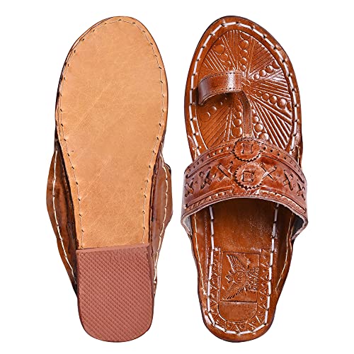 Image of Men's kolhapuri chappals 100% genuine leather hardcrafted Stylish,Ethinicwear & Dailywear designed with excellence 100% comfortable.