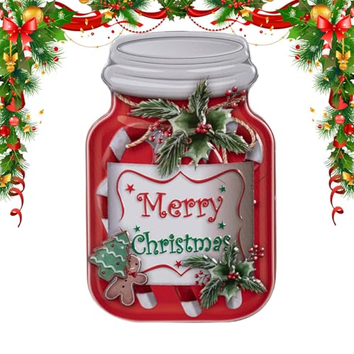 Tktouci Latas para galletas con tapas, caja de lata de Navidad con tapa, recipiente de metal para regalo de vacaciones, caja de embalaje de tarro, tarjetas, manualidades, regalo de fiesta de galletas