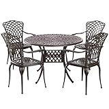 Kinger Home 5-Piece Bronze Patio Set, Cast Aluminum Patio Dining Set, Patio Furniture Sets, Patio...