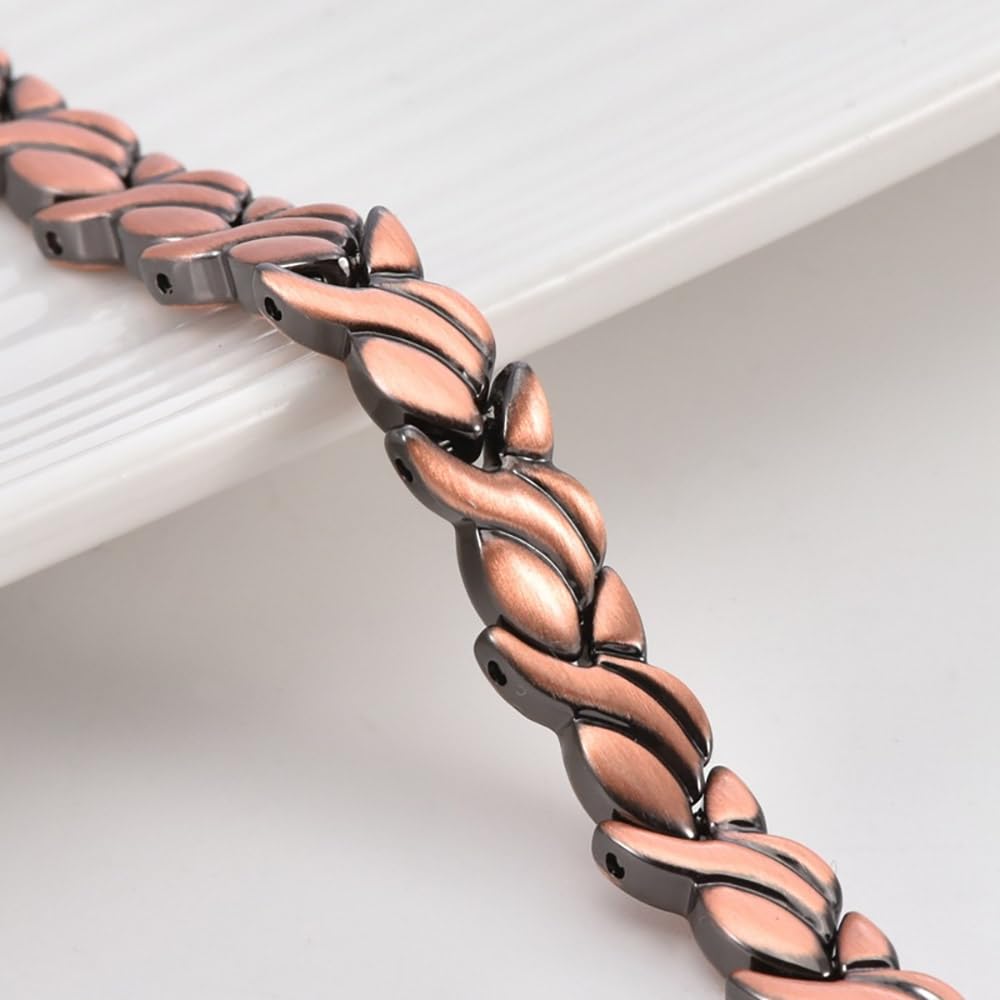 Bracelet en cuivre pour femme en néodyme lympunclog | Bracelet Megnc en cuivre pur 99,99 %, Pulsera de Cobre Para Mujer, réglable avec outil de dimensionnement