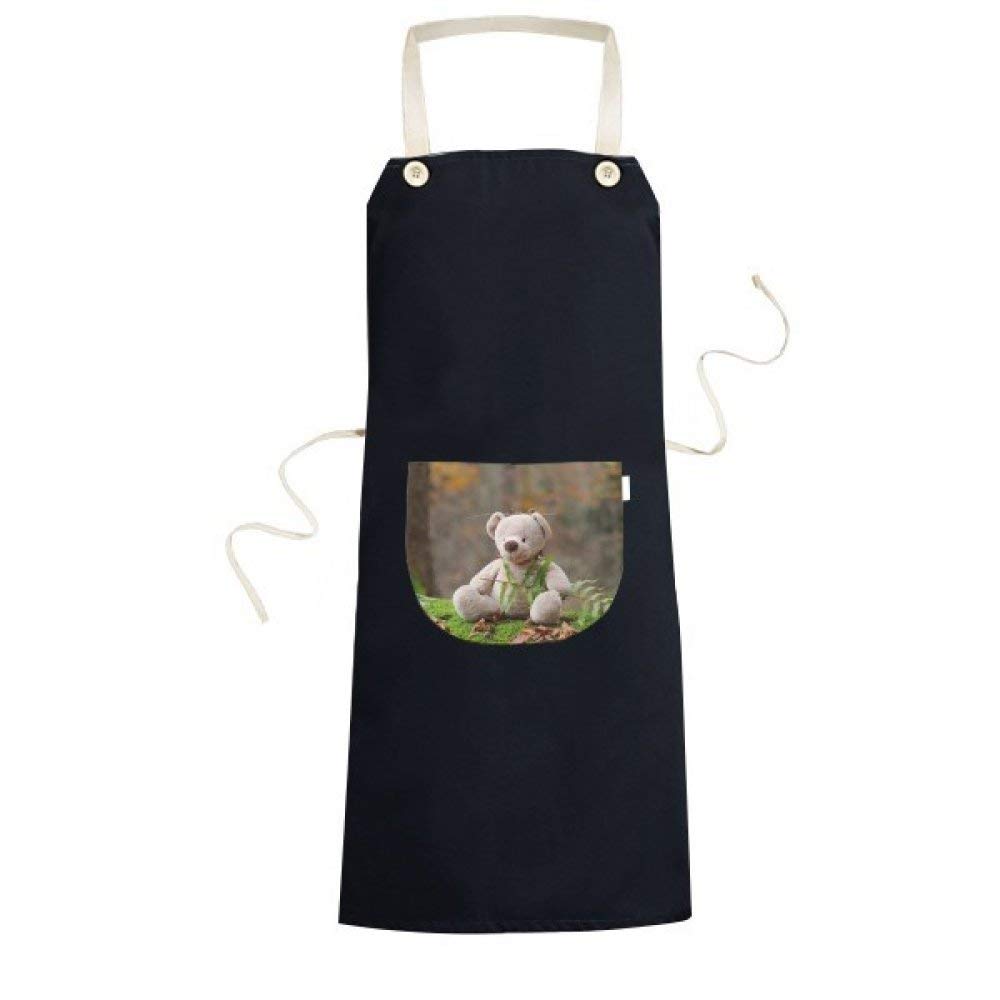 Tablier ours en peluche anti taches avec grande poche centrale pour la cuisson
