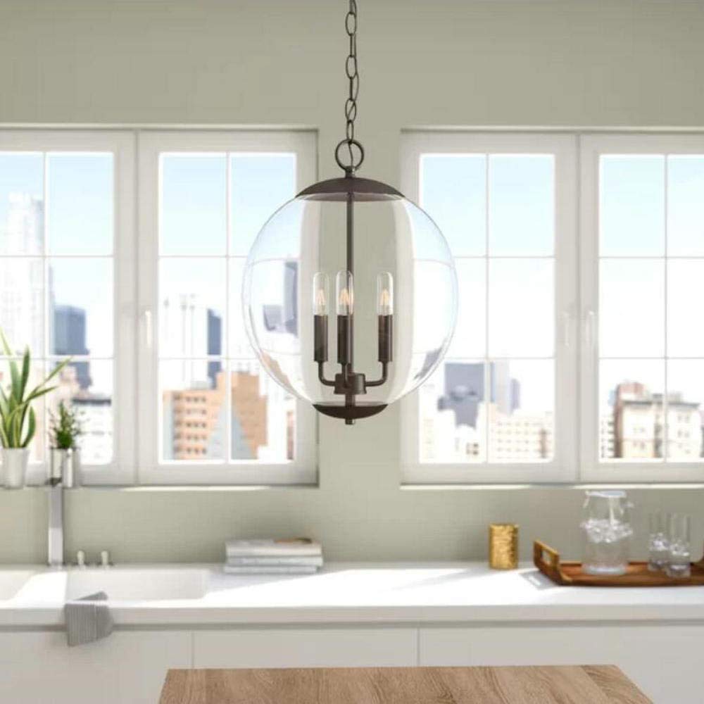 Szklana kula żyrandol Loft świeca sufitowa lampa wisząca abażur E27 regulowana wysokość żelazo 3 świece światła lampa wisząca bar kuchnia wyspa kawiarnia jadalnia