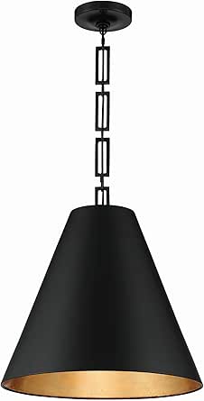 Crystorama Brian Patrick Flynn Alston 3 Light Matte Black + Antique Gold Chandelier