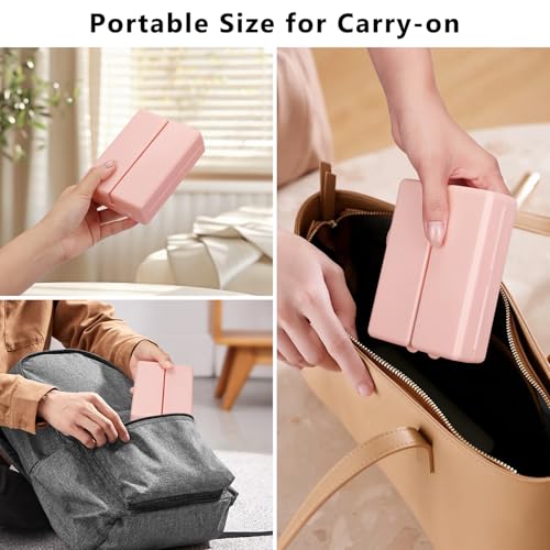 Image of FYY Travel Pill Organizer, 7 Compartments Large Pill Box Medicine Case-Pink