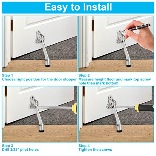 6 Pack Kickdown Door Stop, Commercial Heavy Duty Door Stop, Door