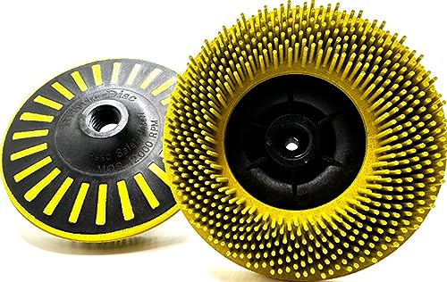 Bristle Disc 4-1/2" x 5/8"-11, 80 Grit, Yellow, 1 Pack