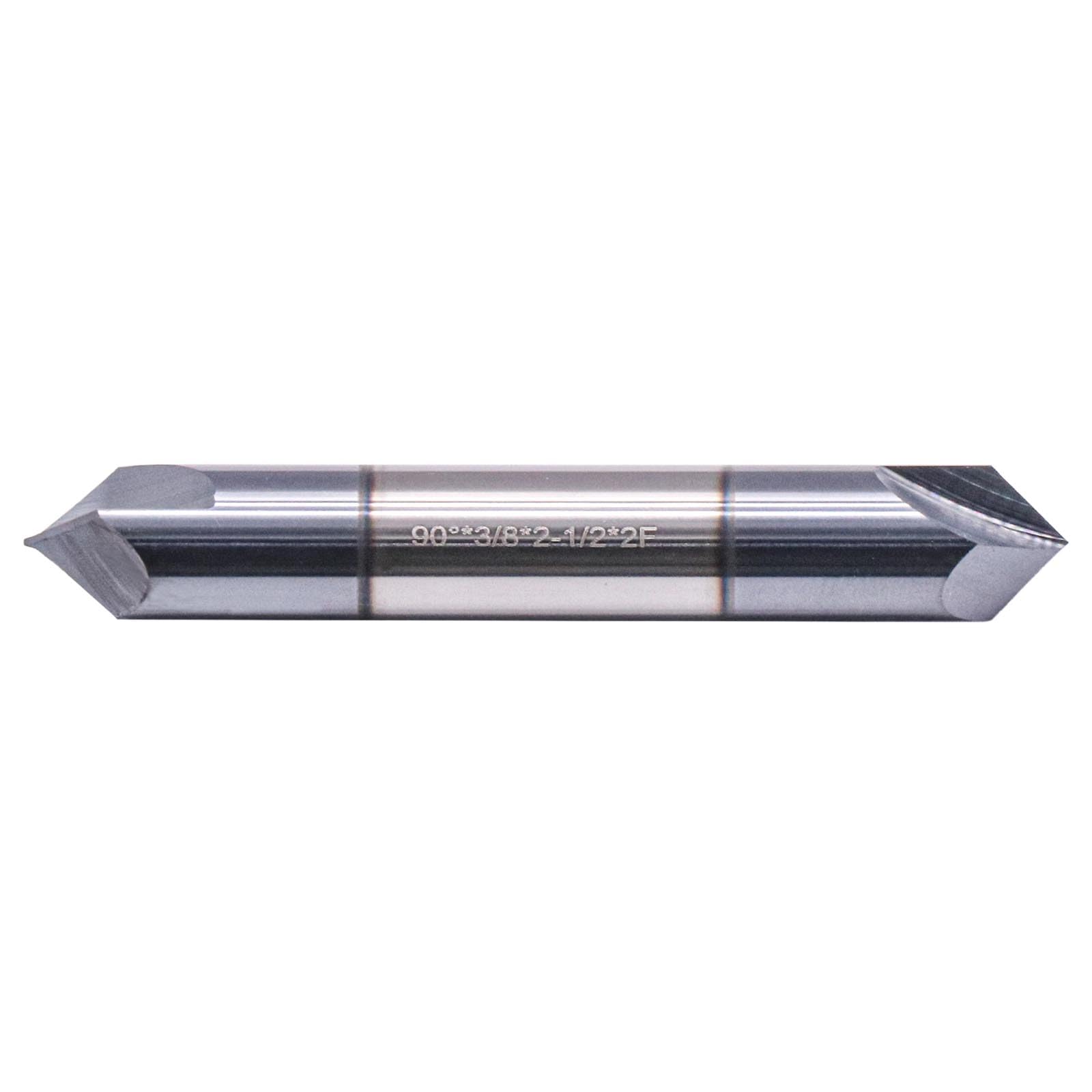 BestParts Fresa de extremo de carburo sólido de alto rendimiento, fresa de chaflán – doble extremo – revestimiento AlTiN, 2 flautas, ángulo de chaflán de 90°, diámetro de corte de 3/8 pulgadas