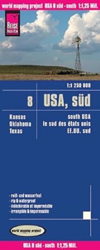 USA 08 South GPS: Kansas - Oklahoma - Texas (USA 8 South (1:1.250.000): Kansas, Oklahoma, Texas)