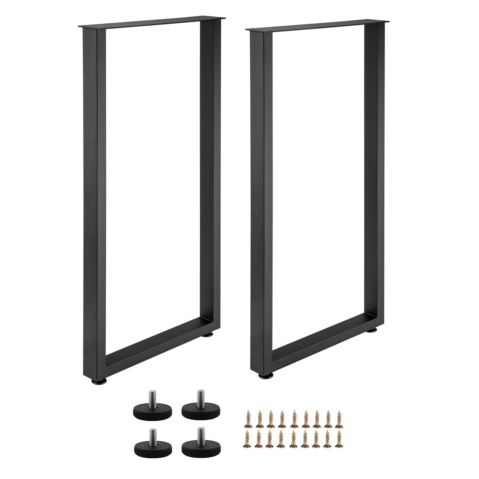 ForgeVale 87cm Black Square Metal Table Legs (Set of 2), Heavy Duty Steel Furniture Legs for Kitchen Worktop, Counter Table & Breakfast Bar, Industrial DIY Desk Legs, Supports up to 300kg (Black)