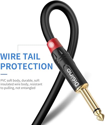 Miniatura 2 de Disino Cable de 14 a 18 de 10 pies, adaptador de interconexión mono a estéreo, calidad profesional, increíble durabilidad
