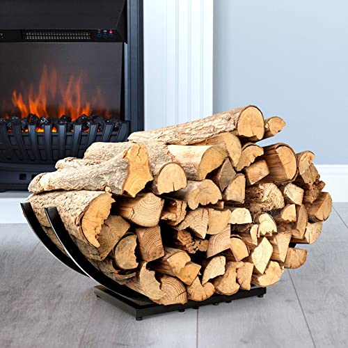 Gebogenes Kaminholzregal, robustes Holzregal, Holzregal, für den Innen- und Außenbereich, für Kamin, Holzaufbewahrung (55,9 cm) Cover