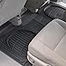 Motor Trend Original FlexTough Black Rubber Car Floor Mats for 3 Row Vehicles, Front & Rear 2nd Row Deep Dish All Weather Automotive Heavy Duty Trim to Fit, Automotive Liners for Cars Truck Van SUV
