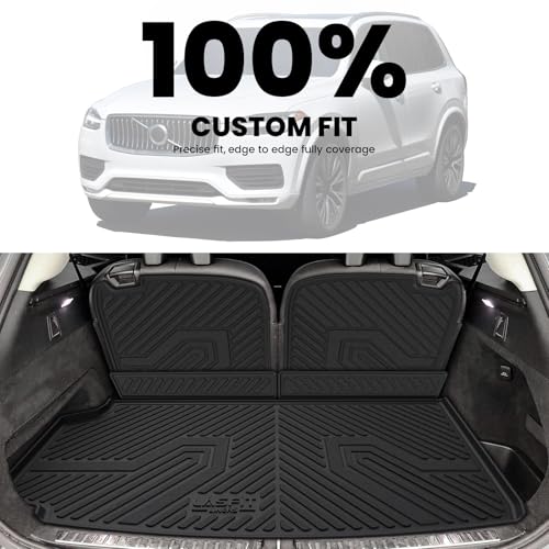 Image of LASFIT Cargo Mat &Backrest Mat for Volvo XC90 2016-2026 All Weather Liner | Premium TPE Trunk Mat, Custom Fit, Full Coverage, Interior Protection, Easy to Clean, Refined Design