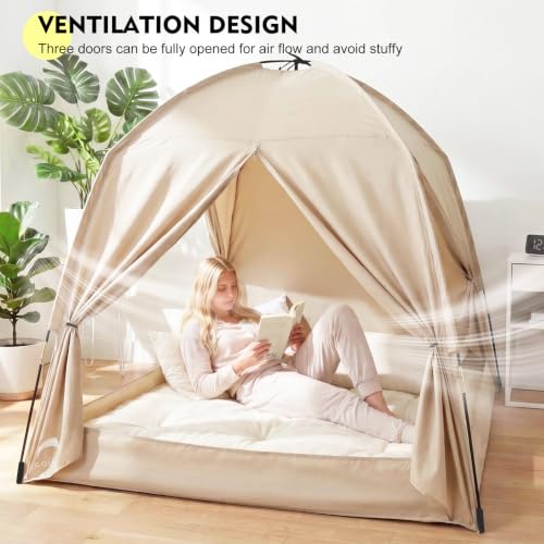 Twin Bed Tent for Kids and Alduts, Indoor Blackout Sleeping Play Tents by GOLDEN MARS - Image 2