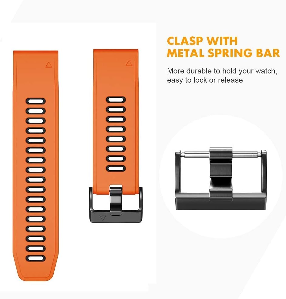 NotoCity Compatible with Fenix 6S Pro watchbans for Fenix 6S/Fenix 6S Pro/Fenix 5S / 5S Plus/D2 Delta S Smartwatch (Orange-balck)