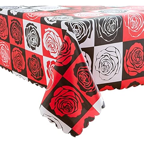 LIBERECOO Rectangle Vinyl Tablecloth Waterproof Plastic Table Cover Stain Resistant Table Cloth Cover