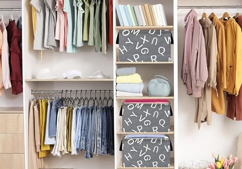 Image of Baby Storage Basket Nursery Box Laundry Hamper Organization Bins for Toys and Clothes with Handles(Alphable)