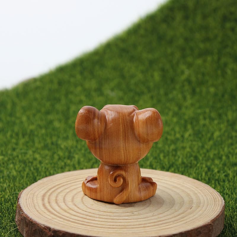 2Pcs Adorable Wooden Cat Figurine Ornaments and Sitting Cat Cute Cat Wood Carving Desktop Small Ornaments Tea Pet Accessory - Image 9