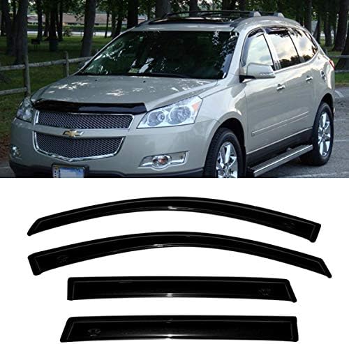 Puermto Waterproof Sunproof Side Window Wind Deflector, 4pcs Protective Replacements Rain Guards Set, Window Visor fit for 2009-2017 Chevrolet Traverse 94161