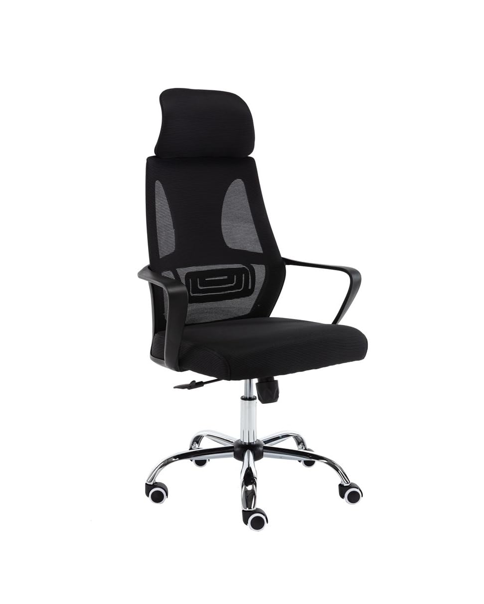 Topeshop FOTEL Nigel CZER? Office/Computer Chair Padded Seat Mesh backrest (Nigel Black)