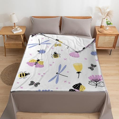 Couverture Décorative Libellule pour Soirées Cocooning sur le Canapé