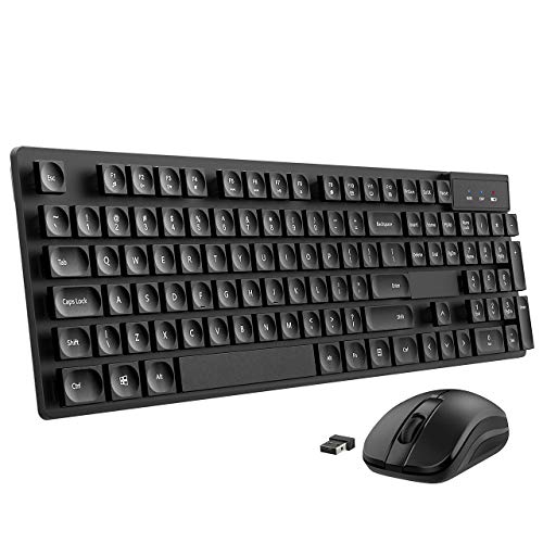 TOPELEK Upgraded Wireless Keyboard and Mouse Combo, WaterDropping
