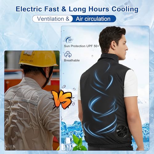 Cooling Vest for Men Women with 20000mAh Battery, 2pcs Fan 18V Electric Air Conditioned Vest for Hot Weather Outdoor2