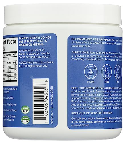 Natural Vitality Raspberry Lemon ,Magnesium Calm Plus Calcium Drink Mix Powder, 8 Oz #TOP1