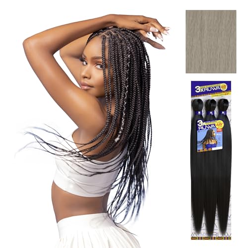 Sensationnel Ruwa Prestretched Braiding Hair-3X 48 Inch,3 pack MATTEGRAY