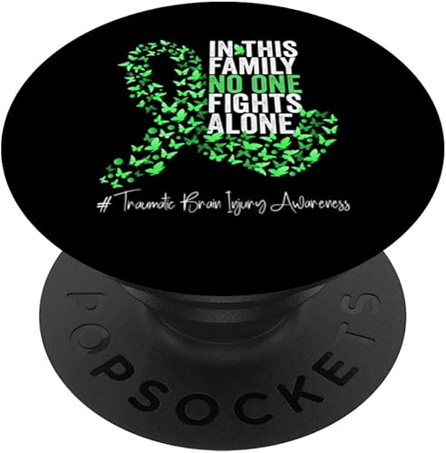 Mes de concientización sobre lesiones cerebrales traumáticas PopSockets de cinta verde PopGrip intercambiable