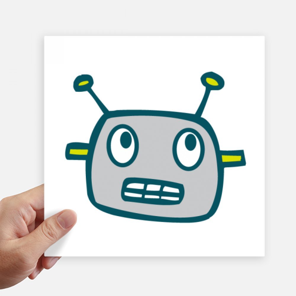 Autocollant extraterrestre robot gris de 20 cm pour deco murale et PC