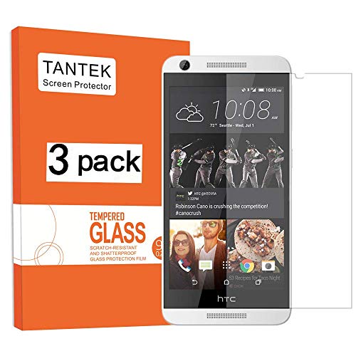 TANTEK [3-Pack Screen Protector for HTC Desire 626s/626,Tempered Glass Film,Ultra Clear,Anti Scratch,Bubble Free,Case Friendly