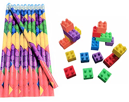 Paquete de 24 lápices y 18 borradores Block Mania miniatura 1