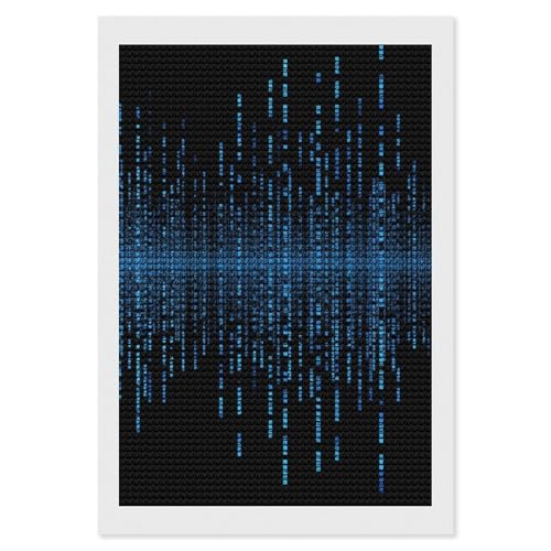Peinture diamant 5D matrice binaire bleue pour sublimer la décoration murale de votre bureau