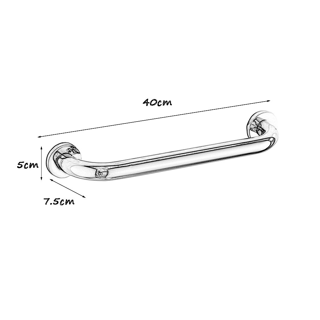 Maniglioni di Sicurezza in Ottone Cromato Lucido da Parete per Anziani/disabili, corrimano per WC/Doccia, Bagno, Argento (3 Misure) (Dimensioni: 40 cm)