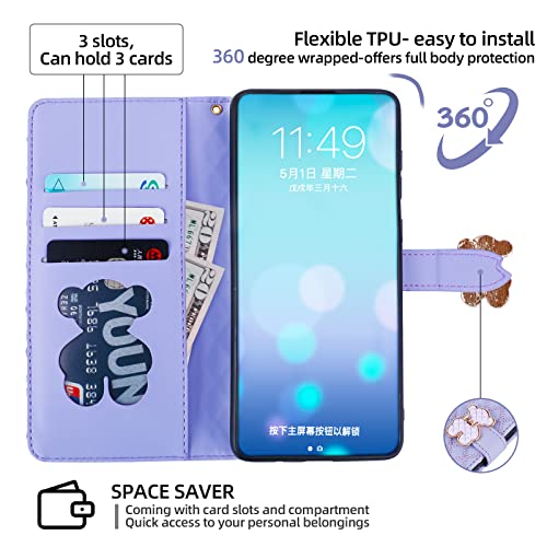 Tiyoo iPhone 11 Flip Case with Wallet, 3D Metal Bear Magnetic Closure, Support Stand and Card Slots - Image 3